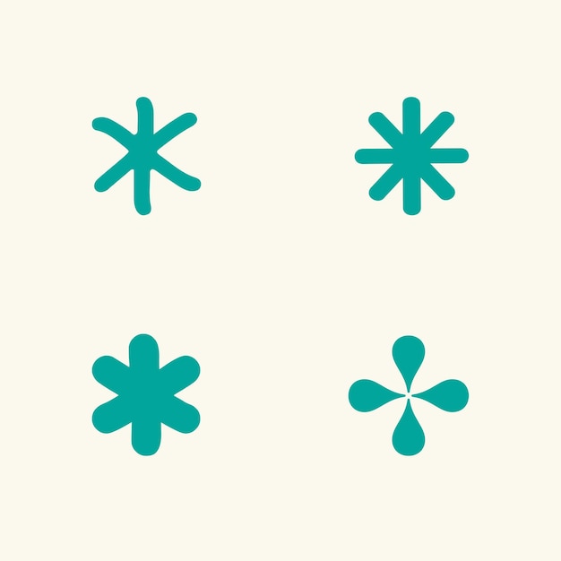 Logotipo de asterisco abstracto en negrita marca icono moderno Vol3