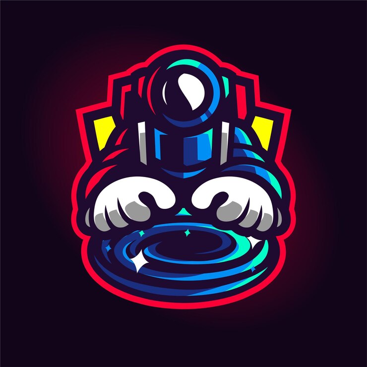 Vector logotipo de astronauta esport gaming