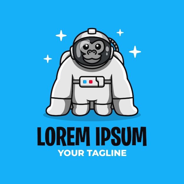 Vector logotipo de astronauta de gorila