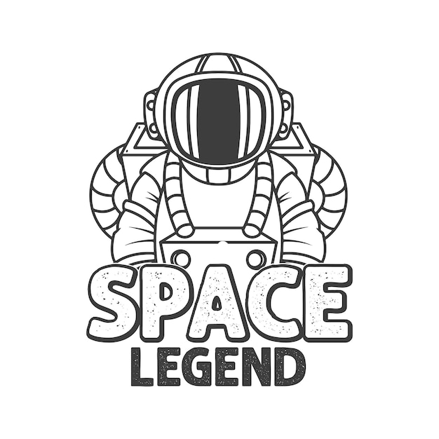 Logotipo de astronauta con la leyenda del espacio del título