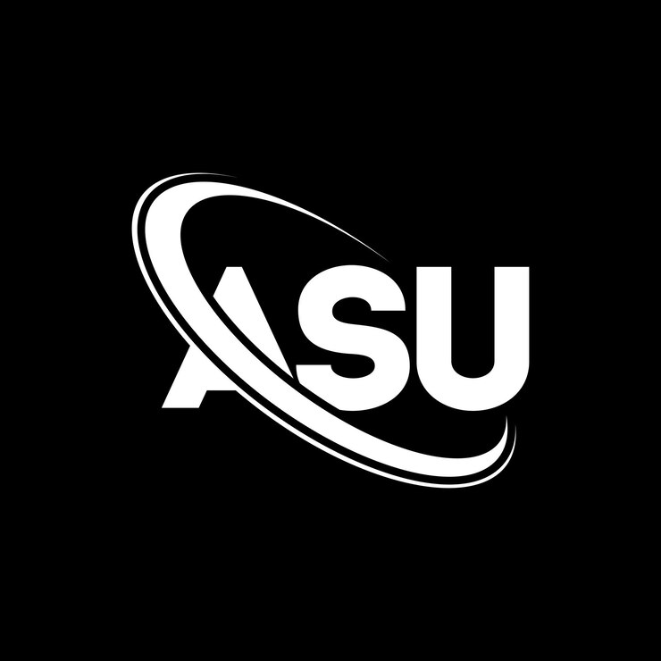 Vector logotipo de asu diseño de logotipo de letra de asu iniciales logo de asu vinculado con círculo y monograma en mayúscula logotipo asu tipografía para negocios tecnológicos y marca inmobiliaria