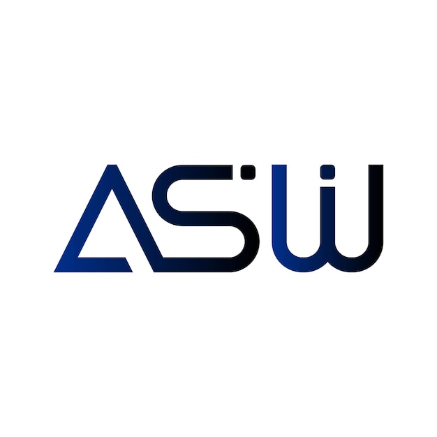 Logotipo ASW gradiente de monograma inicial diseño vectorial de identidad empresarial de marcas de letras minimalistas modernas