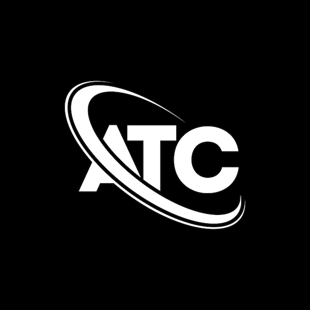 Logotipo ATC ATC letra ATC letra diseño logotipo Iniciales ATC logotipo vinculado con círculo y mayúscula monograma logotipo ATC tipografía para negocios de tecnología y marca inmobiliaria