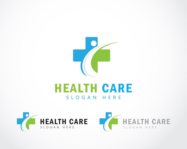Logotipo de atención médica creativo más personas clínica consultar concepto de diseño de salud