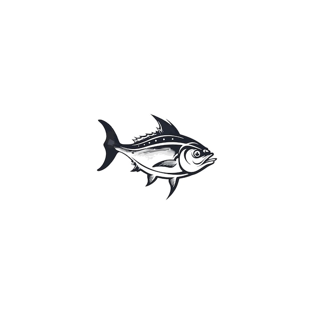 Logotipo de atún de aleta amarilla Vector de atún fresco moderno para el mercado alimentario y el restaurante