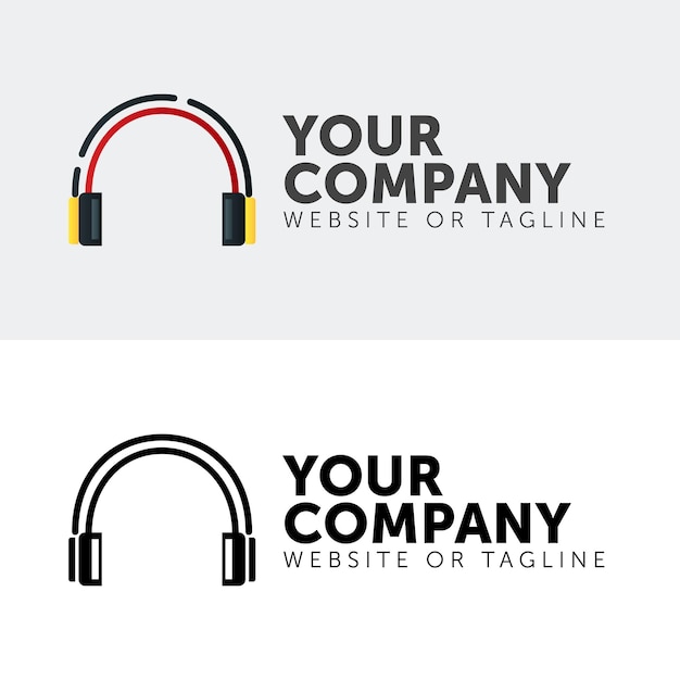 Vector logotipo de auriculares con eps 10 gráfico vectorial gratuito