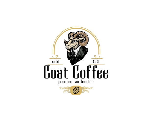 Logotipo auténtico de Goat Coffee Premium