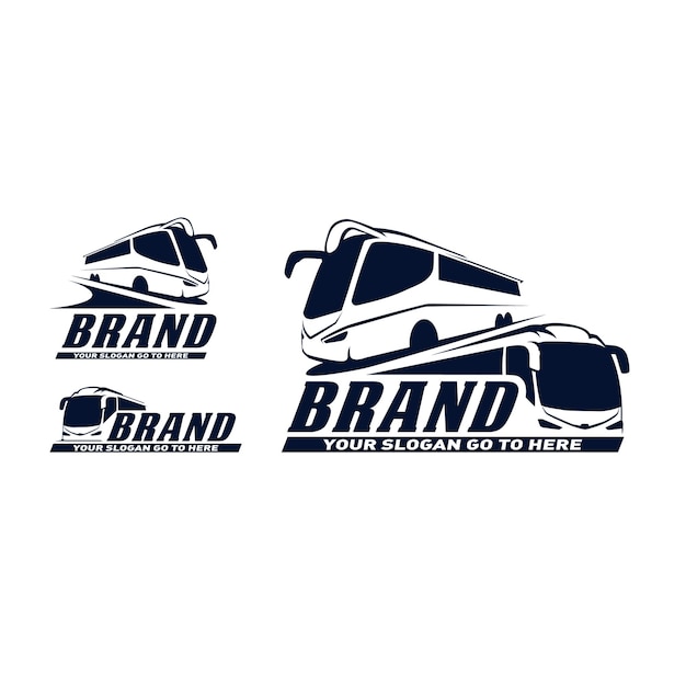 logotipo autobús y vector de viaje transporte moderno