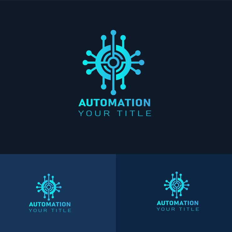 Vector el logotipo de la automatización moderna