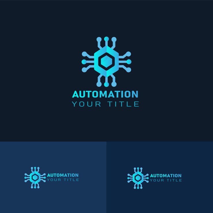 Vector el logotipo de la automatización moderna