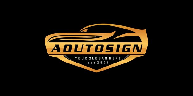 Logotipo de automoción. Concesionarios de coches vectoriales, detallando y modificación ilustración del concepto de diseño de logotipo