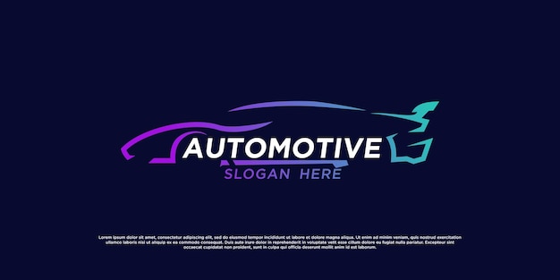Logotipo automotriz con vector de diseño de forma de coche creativo