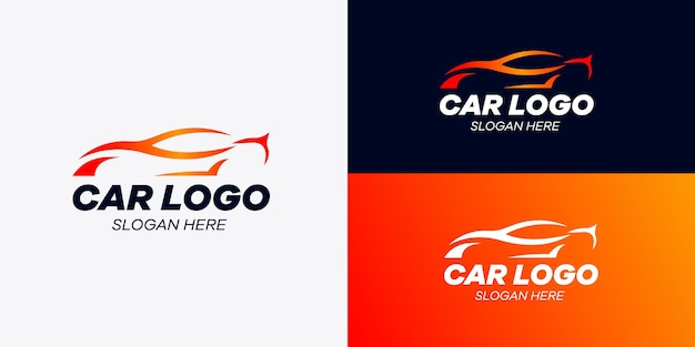 El logotipo del automóvil de color gradiente naranja
