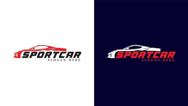 Logotipo de automóvil deportivo con una combinación de escrituras