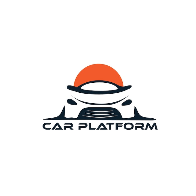 Logotipo de automóvil deportivo con contorno de lujo vector de aspecto premium