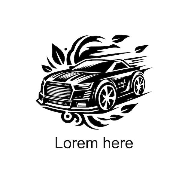Logotipo de automóvil negro sobre fondo blanco