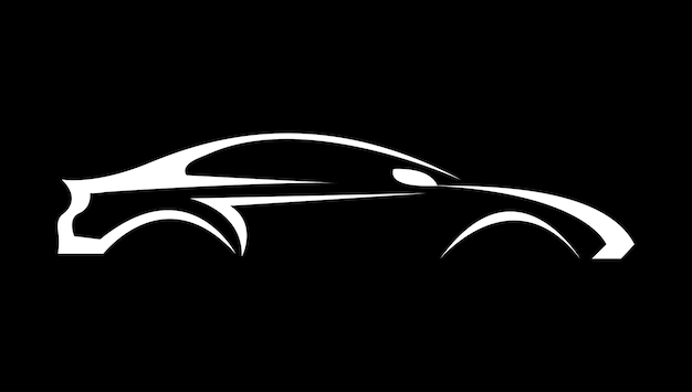 Logotipo del automóvil silueta minimalista Concepto del logotipo del automóvil Ícono de transporte de automóviles Concesionario de automóviles y automóviles