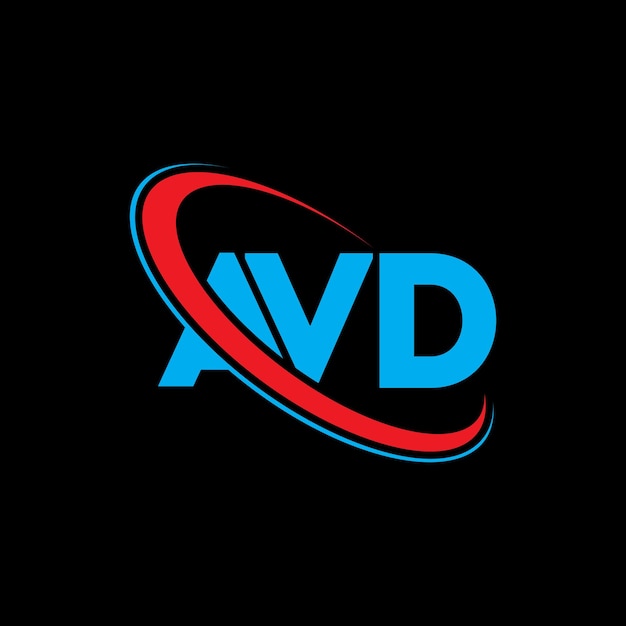 Vector un logotipo avd, letra avd, diseño de logotipo de letra avd iniciales logotipo avd vinculado con círculo y monograma en mayúsculas logotipo avid tipografía para negocios tecnológicos y marca inmobiliaria