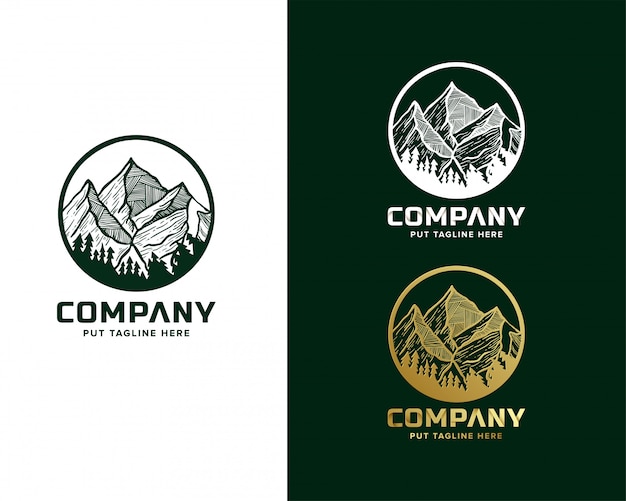 Logotipo de aventura en la montaña para empresa