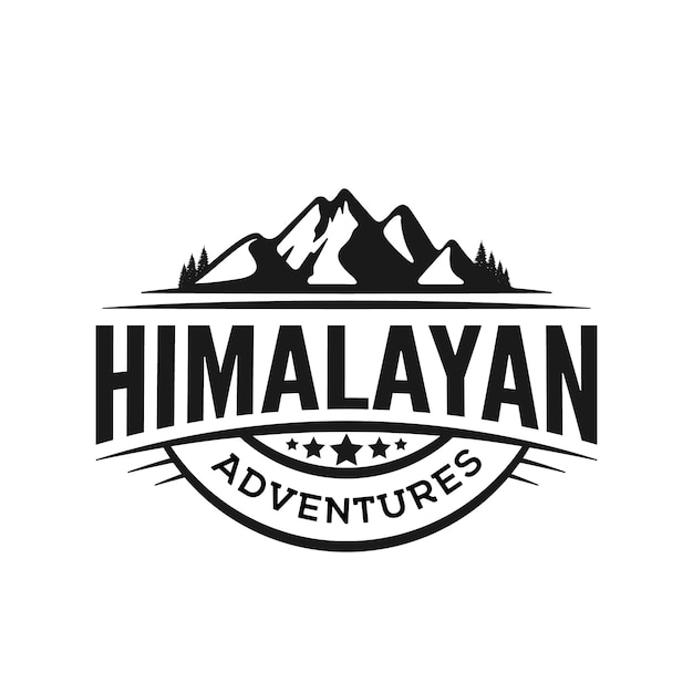 Logotipo de la aventura de la montaña del himalaya