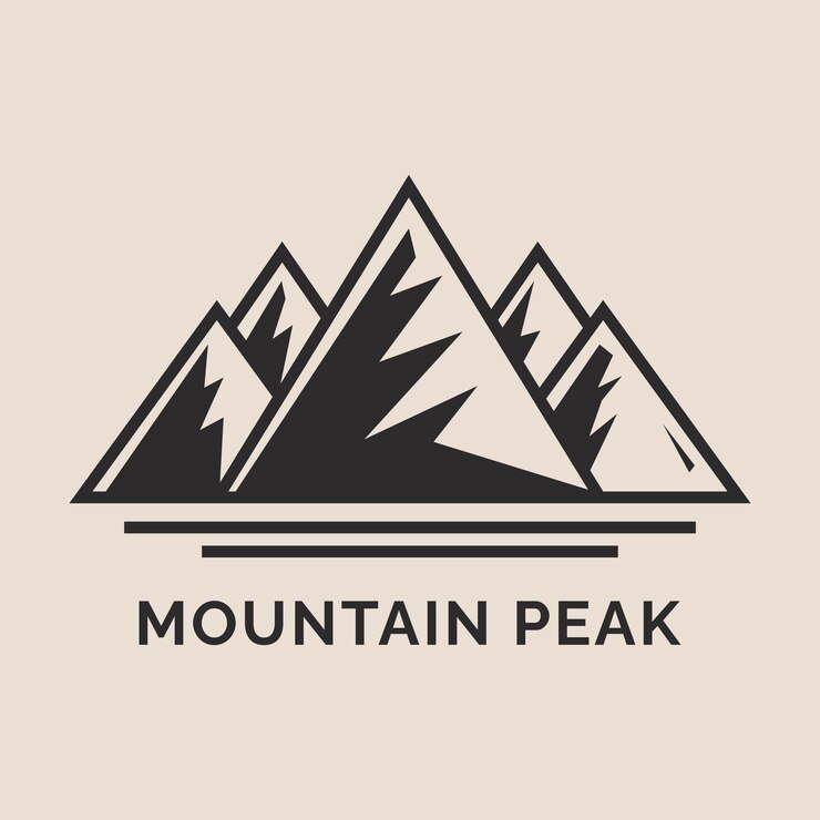 El logotipo de la aventura de la montaña La insignia de la aventura El logotipo del campamento con la montaña