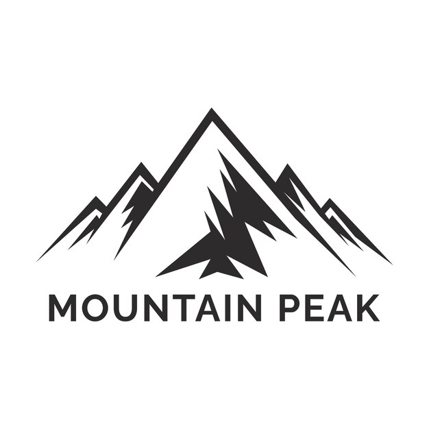El logotipo de la aventura de la montaña La insignia de la aventura El logotipo del campamento con la montaña