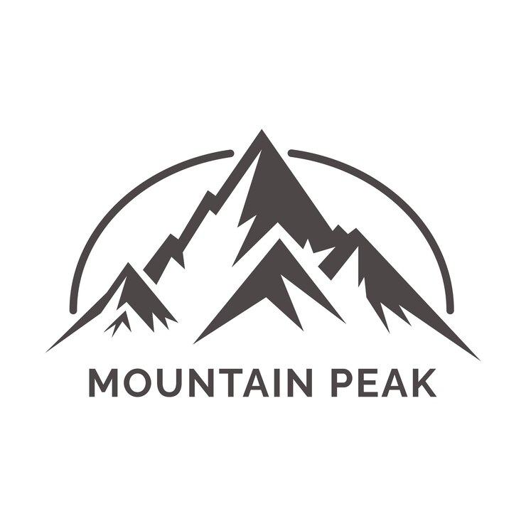 El logotipo de la aventura de la montaña La insignia de la aventura El logotipo del campamento con la montaña