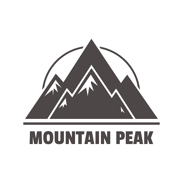 El logotipo de la aventura de la montaña La insignia de la aventura El logotipo del campamento con la montaña