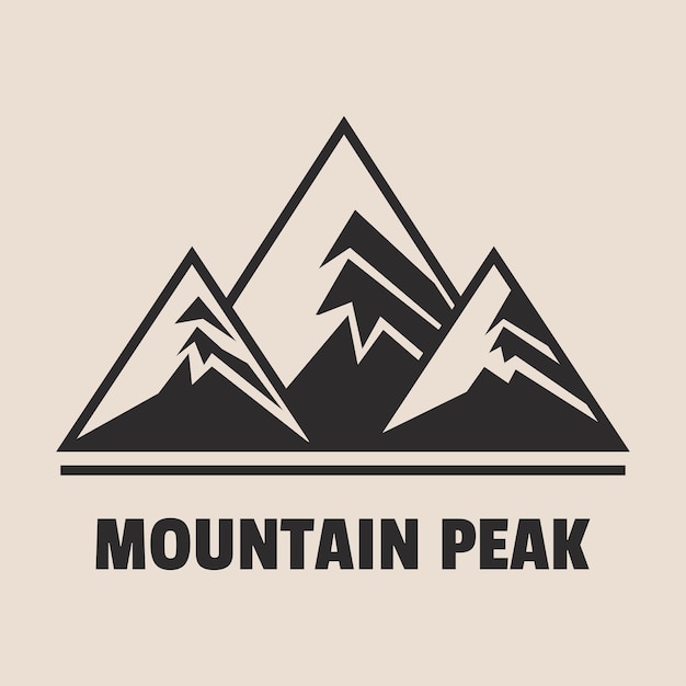 El logotipo de la aventura de la montaña La insignia de la aventura El logotipo del campamento con la montaña