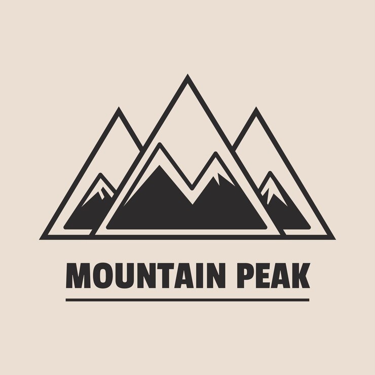 El logotipo de la aventura de la montaña La insignia de la aventura El logotipo del campamento con la montaña