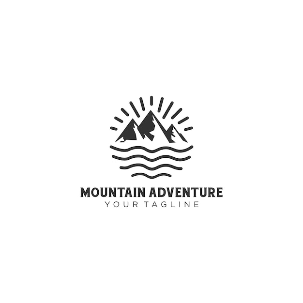 logotipo de aventura de montaña