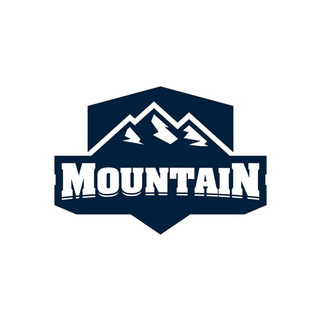 Logotipo de aventura en la montaña