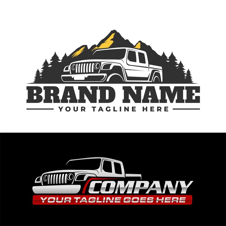 Logotipo de aventura todoterreno 4x4 camioneta pickup