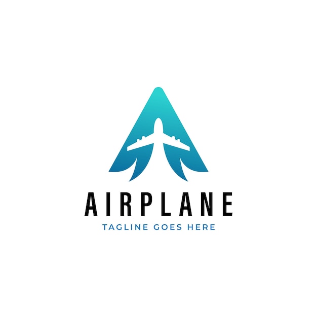 El logotipo del avión con la letra A es adecuado para viajes, logotipos, vuelos, expediciones, etc.