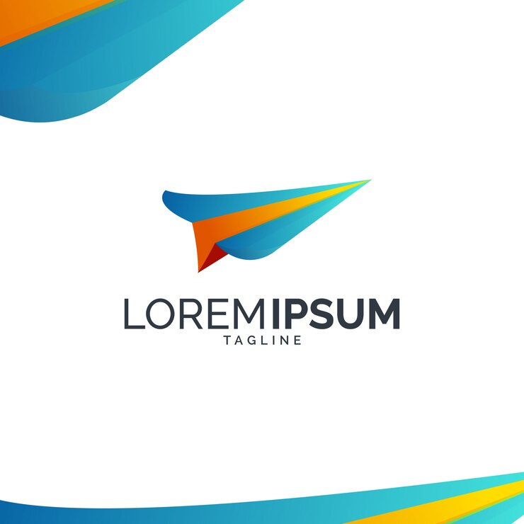Logotipo de avión de papel colorido