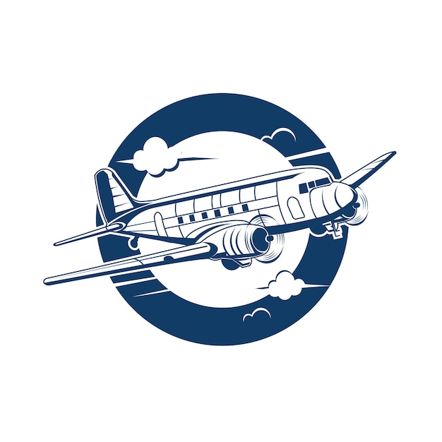 El logotipo del avión vintage