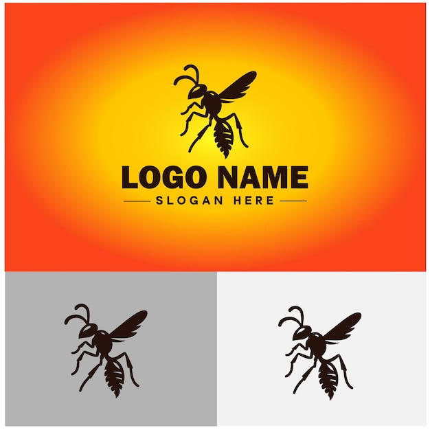 Logotipo de avispa, arte vectorial, gráficos de iconos para la marca de la empresa, icono de negocio, plantilla de logotipo de avispa