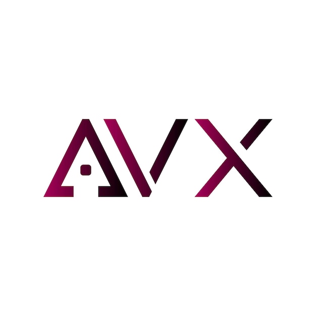 Logotipo AVX monograma inicial gradiente diseño vectorial de identidad empresarial de marcas de letras minimalistas modernas