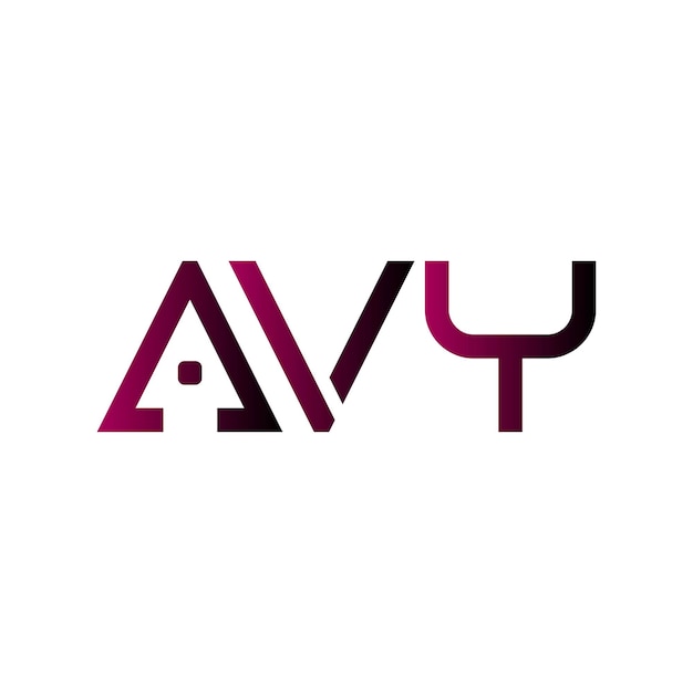 Logotipo AVY gradiente inicial del monograma diseño vectorial de identidad empresarial de marcas de letras minimalistas modernas