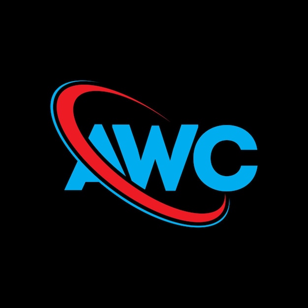 Logotipo AWC AWC letra AWC letra diseño de logotipo Iniciales AWC logotipo vinculado con círculo y mayúscula monograma logotipo AWC tipografía para negocios de tecnología y marca inmobiliaria