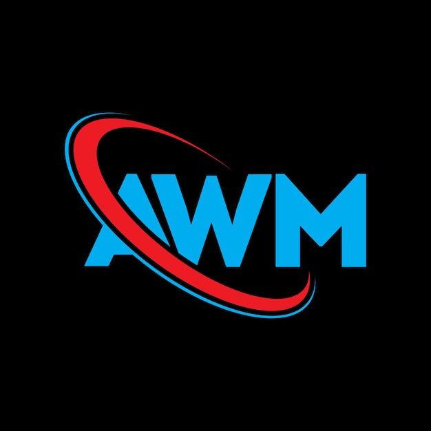 Vector logotipo awm letra awm diseño de logotipo de letra awm iniciales awm logotipo vinculado con círculo y mayúscula monograma logotipo awm tipografía para negocios de tecnología y marca inmobiliaria