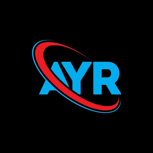 Logotipo AYR AYR letra AYR diseño de logotipo de letra Iniciales AYR logotipo vinculado con círculo y mayúscula logotipo monograma AYR tipografía para negocios de tecnología y marca inmobiliaria