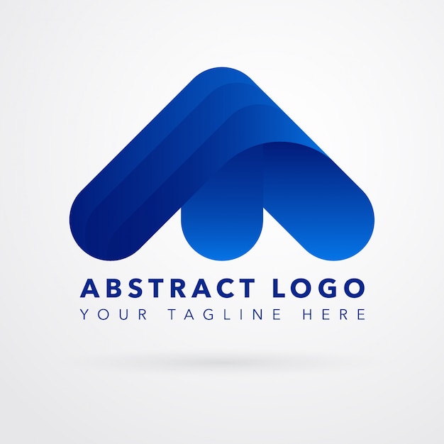 Vector logotipo azul abstracto de la flecha