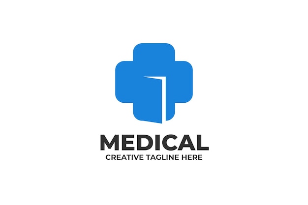 Logotipo azul de atención médica médica