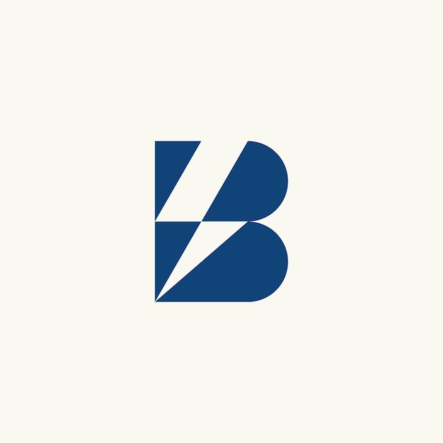 un logotipo azul y blanco con b y b en él