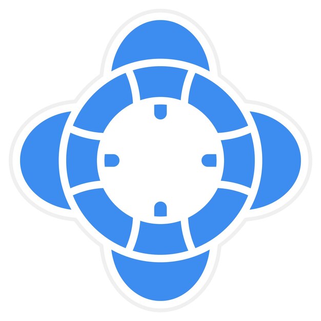 un logotipo azul y blanco con un círculo azul y blanco rodeado de un círculo azul