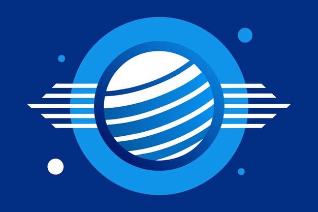 un logotipo azul y blanco con un fondo azul con las palabras la palabra planeta