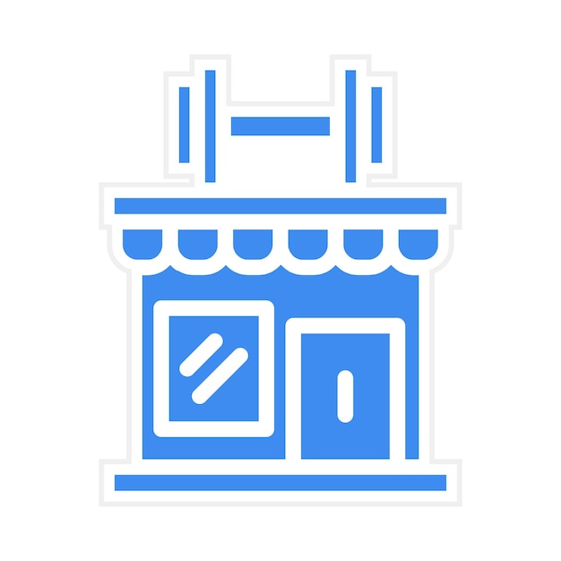 un logotipo azul y blanco con un fondo azul