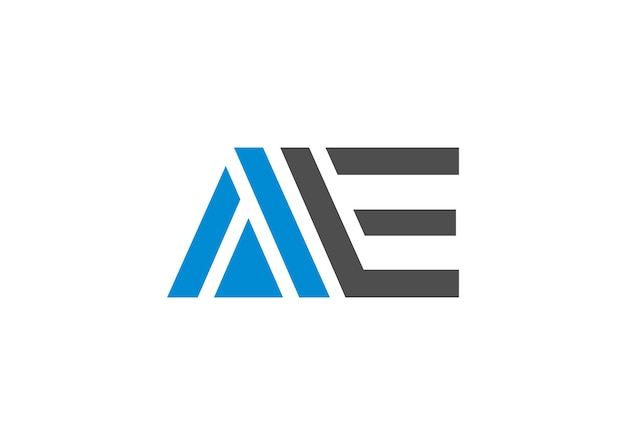 un logotipo azul y blanco con una letra blanca y negra a