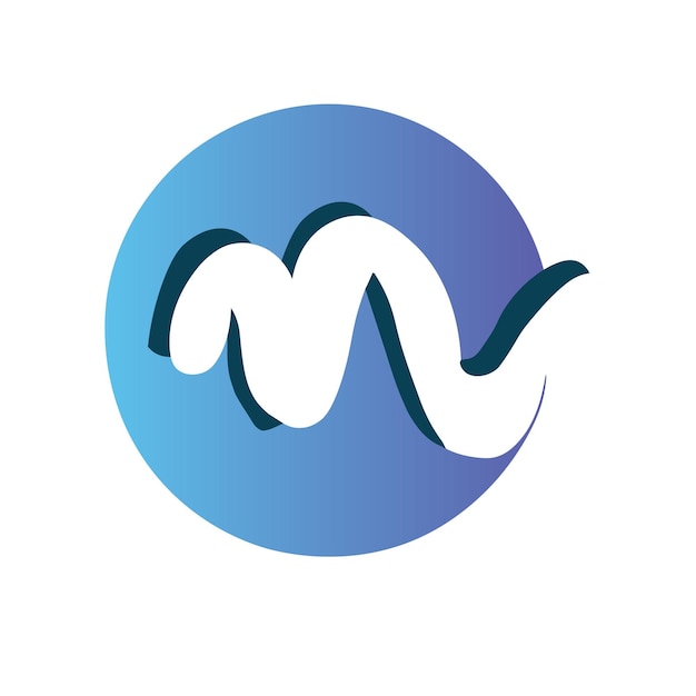un logotipo azul y blanco con la letra m